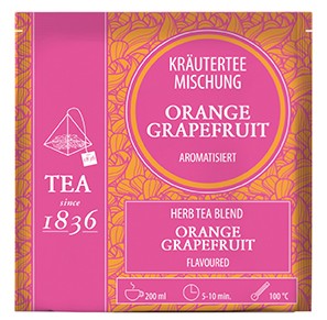Orange/ Grapefruit Kräuterteemischung aromatisiert mit 15 Pyramidenbeuteln 